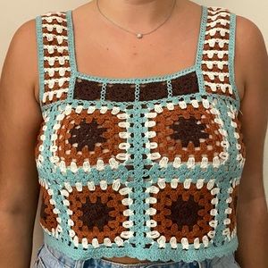 Handmade Crochet Granny Square Tank Top